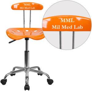 Wholesale Personalized Vibrant Orange and Chrome Swivel Task Office Chair with Tractor Seat