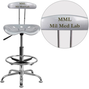 Wholesale Personalized Vibrant Silver and Chrome Drafting Stool with Tractor Seat