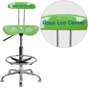 Wholesale Personalized Vibrant Spicy Lime and Chrome Drafting Stool with Tractor Seat