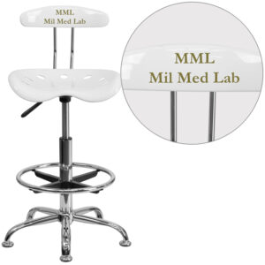 Wholesale Personalized Vibrant White and Chrome Drafting Stool with Tractor Seat