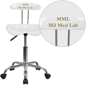 Wholesale Personalized Vibrant White and Chrome Swivel Task Office Chair with Tractor Seat