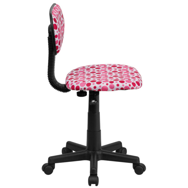 Lowest Price Pink Dot Printed Swivel Task Office Chair