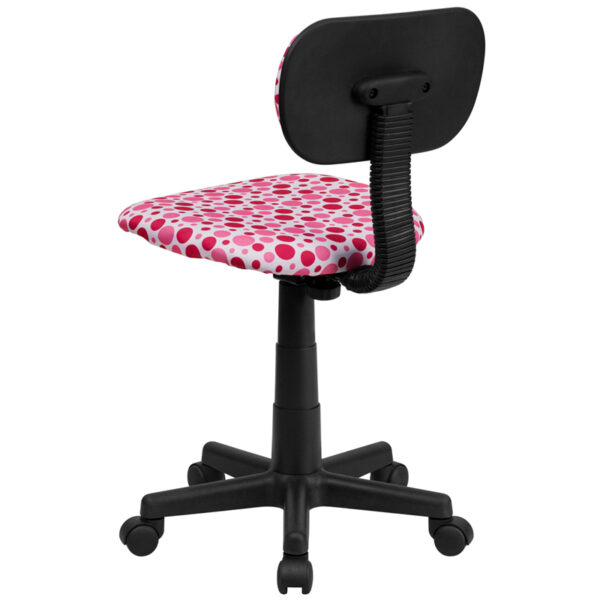 Student Task Chair Pink Print Low Back Task Chair
