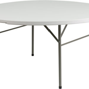 Wholesale Plastic Folding Table | 5 Foot White Plastic Round Folding Table