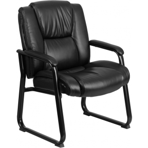 Wholesale Reception Chairs | Black LeatherSoft Side Chairs for Reception and Office