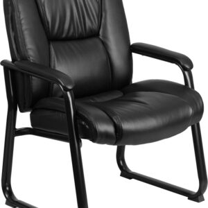 Wholesale Reception Chairs | Black LeatherSoft Side Chairs for Reception and Office