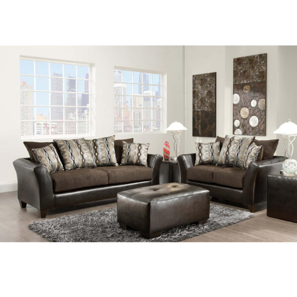 Lowest Price Riverstone Rip Sable Chenille Living Room Set