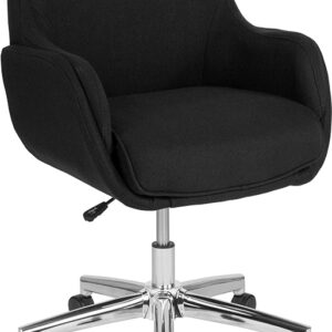 Wholesale Rochelle Home and Office Upholstered Mid-Back Chair in Black Fabric