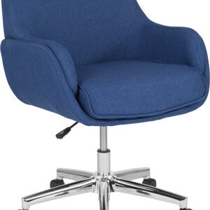 Wholesale Rochelle Home and Office Upholstered Mid-Back Chair in Blue Fabric