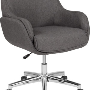 Wholesale Rochelle Home and Office Upholstered Mid-Back Chair in Dark Gray Fabric