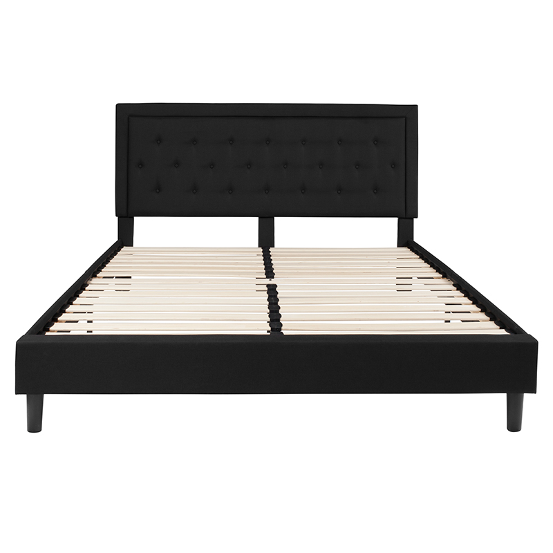 Tufted Upholstered Platform Bed, Tufted Platform Bed King
