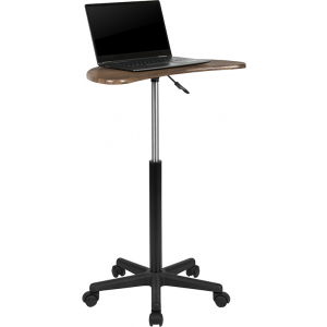 Wholesale Rustic Walnut Sit to Stand Mobile Laptop Computer Desk