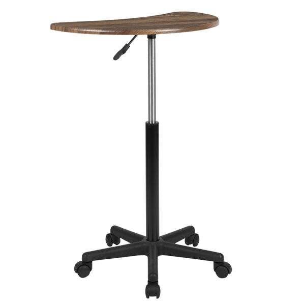 Portable Design Walnut Sit-Stand Mobile Desk