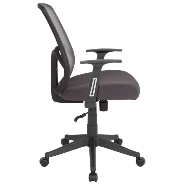 Lowest Price Salerno Series High Back Dark Gray Mesh Office Chair with Arms