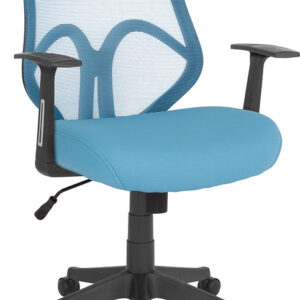 Wholesale Salerno Series High Back Light Blue Mesh Office Chair with Arms