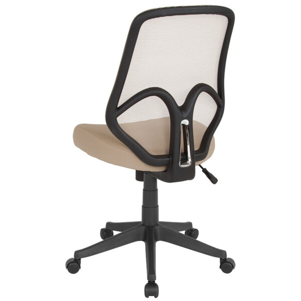 Contemporary Office Chair Lt Brown High Back Mesh Chair