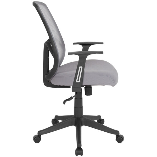 Lowest Price Salerno Series High Back Light Gray Mesh Office Chair with Arms