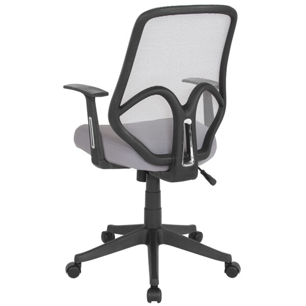 Contemporary Office Chair Lt Gray High Back Mesh Chair