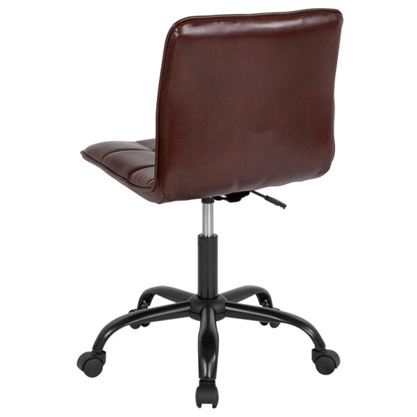 Contemporary Task Office Chair Brown Leather Task Chair