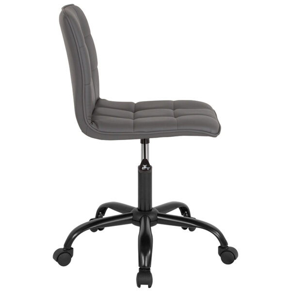 Lowest Price Sorrento Home and Office Task Chair in Gray Leather