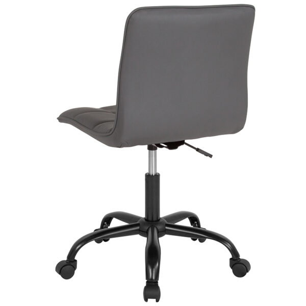 Contemporary Task Office Chair Gray Leather Task Chair