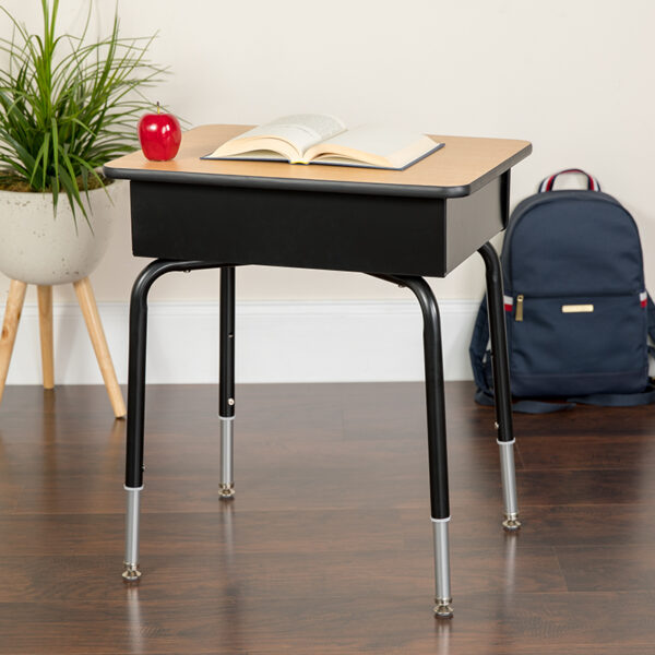 Lowest Price Student Desk with Open Front Metal Book Box
