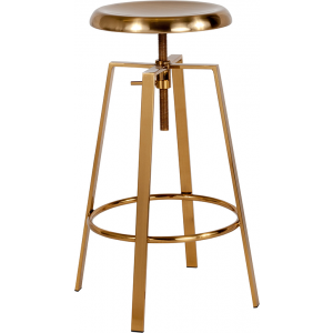 Wholesale Toledo Industrial Style Barstool with Swivel Lift Adjustable Height Seat in Gold Finish