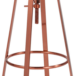 Wholesale Toledo Industrial Style Barstool with Swivel Lift Adjustable Height Seat in Rose Gold Finish