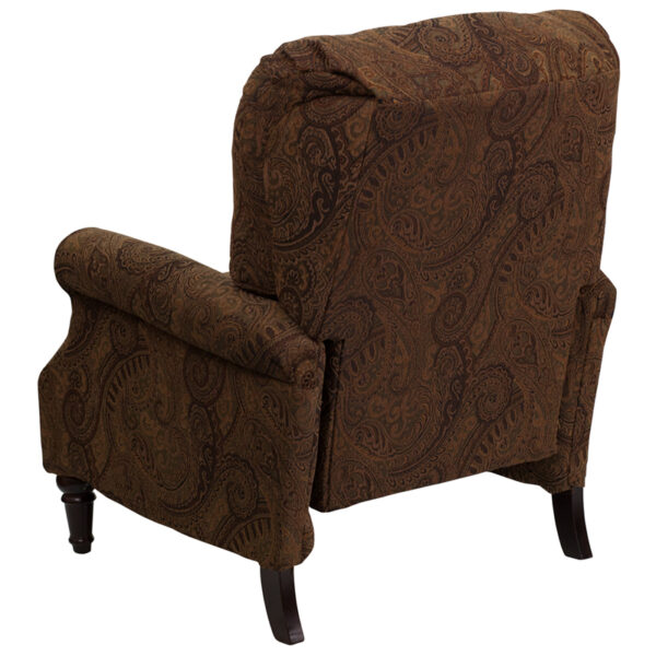 Traditional Style Brown Fabric Recliner