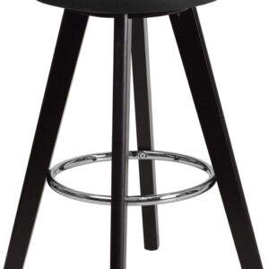 Wholesale Trenton Series 24'' High Contemporary Cappuccino Wood Counter Height Stool with Black Vinyl Seat