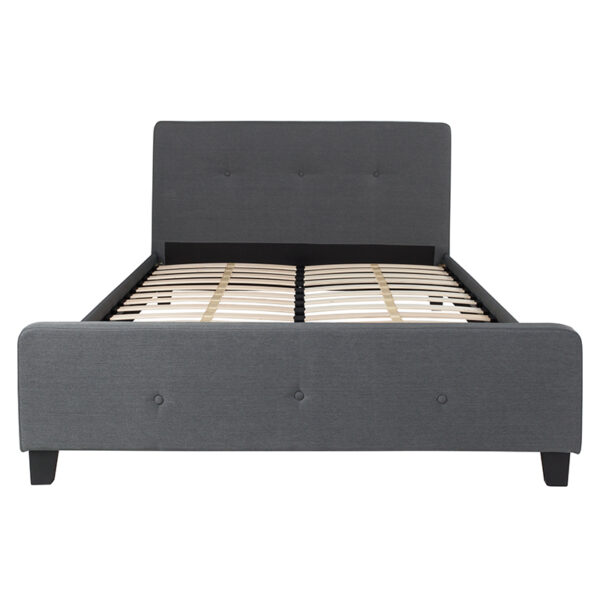 Contemporary Platform Bed Queen Platform Bed-Dark Gray