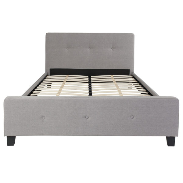 Contemporary Platform Bed Queen Platform Bed-Light Gray
