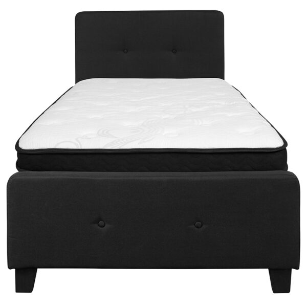 Twin Platform Bed and Mattress Set Twin Platform Bed Set-Black