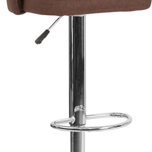 Wholesale Trieste Contemporary Adjustable Height Barstool in Brown Fabric