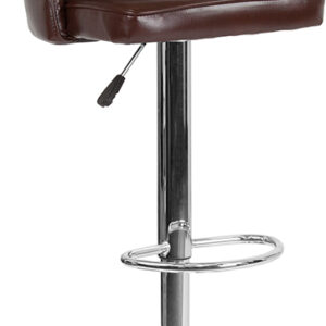 Wholesale Trieste Contemporary Adjustable Height Barstool in Brown Leather