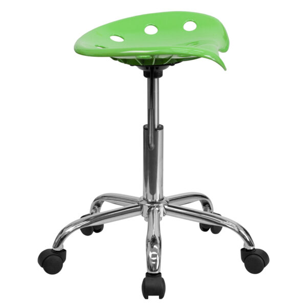 Lowest Price Vibrant Apple Green Tractor Seat and Chrome Stool