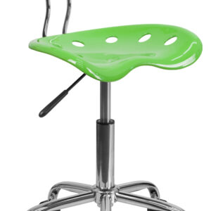 Wholesale Vibrant Apple Green and Chrome Swivel Task Office Chair with Tractor Seat