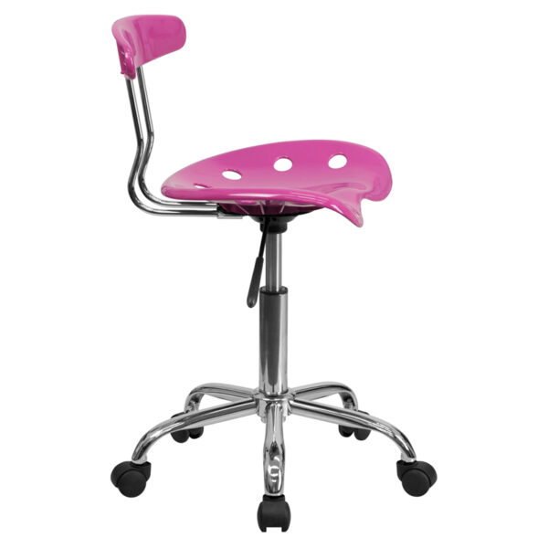 Lowest Price Vibrant Candy Heart and Chrome Swivel Task Office Chair with Tractor Seat