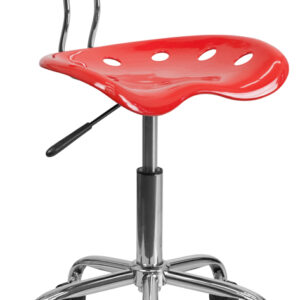 Wholesale Vibrant Cherry Tomato and Chrome Swivel Task Office Chair with Tractor Seat