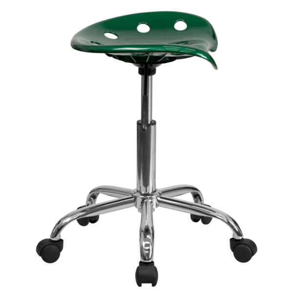 Lowest Price Vibrant Green Tractor Seat and Chrome Stool