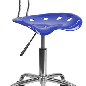 Wholesale Vibrant Nautical Blue and Chrome Swivel Task Office Chair with Tractor Seat