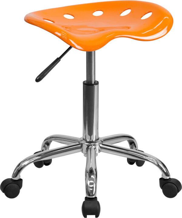 Wholesale Vibrant Orange Tractor Seat and Chrome Stool