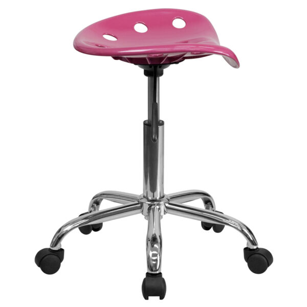 Lowest Price Vibrant Pink Tractor Seat and Chrome Stool