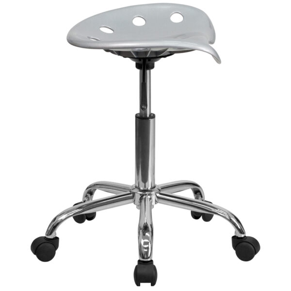 Lowest Price Vibrant Silver Tractor Seat and Chrome Stool