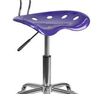 Wholesale Vibrant Violet and Chrome Swivel Task Office Chair with Tractor Seat