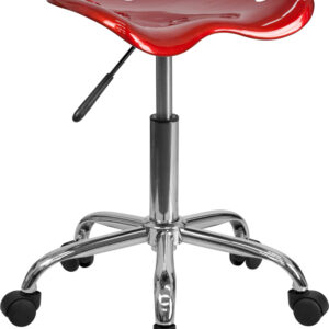 Wholesale Vibrant Wine Red Tractor Seat and Chrome Stool