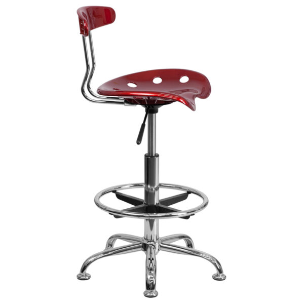 Contemporary Draft Stool Wine Red Tractor Stool
