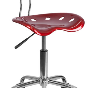 Wholesale Vibrant Wine Red and Chrome Swivel Task Office Chair with Tractor Seat