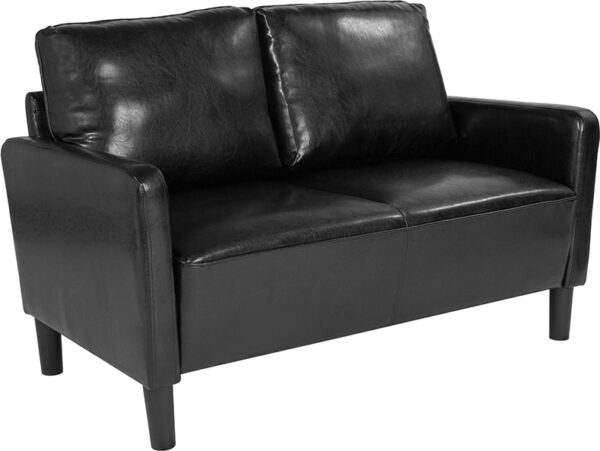 Wholesale Washington Park Upholstered Loveseat in Black Leather