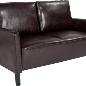 Wholesale Washington Park Upholstered Loveseat in Brown Leather